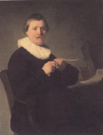 REMBRANDT Harmenszoon van Rijn Portrait of a man trimming his quill (mk33) Germany oil painting art